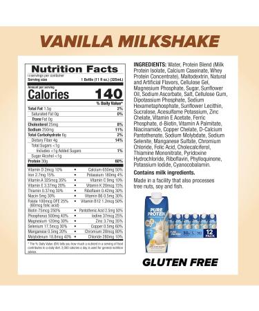 Pure Protein Vanilla Protein Shake 30g Complete Protein & Bars High Protein Nutritious Snacks to Support Energy Low Sugar Gluten Free Variety Pack 1.76 oz Pack of 18 (Packaging May Vary) - Buy Online on GoSupps.com