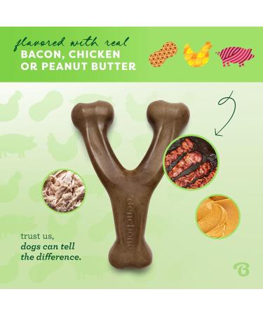 Benebone Wishbone Real Peanuts Medium Durable Dog Chew Toy for Aggressive Chewers | International Shipping Available - Buy Online on GoSupps.com
