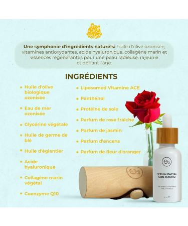 OZONO D'OR - 100% Natural Organic Face Serum with Ozone Anti-wrinkle and Anti-spots | Vitamin C E A Q10 Serum with 17 Active Ingredients | Hyaluronic Acid Face Serum | Skincare Certificate | 30ml - Buy Online on GoSupps.com