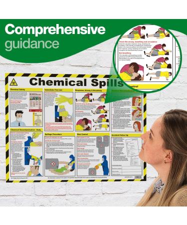 Safety First Aid A608T Chemical Spills Poster - 59 x 42 cm | Promote Workplace Safety - Buy Online on GoSupps.com