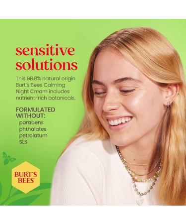 BURT'S BEES Calming Night Cream with Aloe and Rice Milk 1.8 oz - Sensitive Skin Night Cream - Buy Online on GoSupps.com