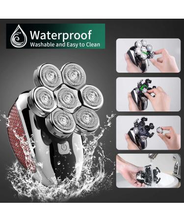 Detachable Head Shaver for Bald Men - 7D Waterproof Electric Razor & 6 in 1 Grooming Kit - Buy Online on GoSupps.com
