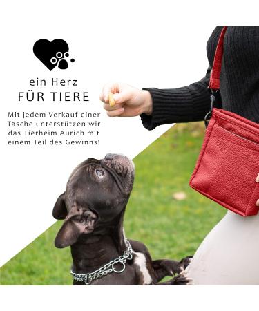 Ostfriesenpfoten Frieda Dog Treats Bag - High-Quality Synthetic Leather Red Size M Easy Open Lock - Ideal for Dog Walks & Outdoor Use - Buy Online on GoSupps.com