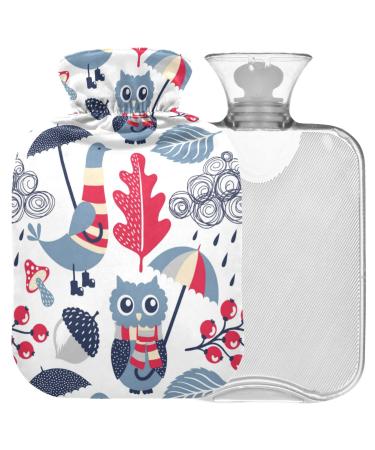 NAANLE CARTOON OUL WATHER BARD MIT Transparent Bag Warm Water bottle 1L heat bottle for bed Handfoot Warmer pain relief warmth and cold therapy