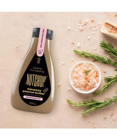 Nutchup Peanut Butter Squeeze Bottle - Creamy Nut Topping for Pancakes Waffles Ice Cream & More - 435g with Himalayan Salt - Buy Online on GoSupps.com