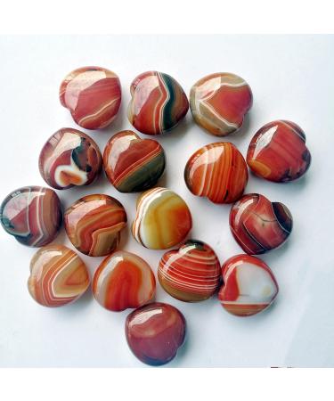 Manekieko Natural Red Agate Palm Worry Heart Stone - 40mm Healing Crystals for Love & Stress Relief - Buy Online on GoSupps.com