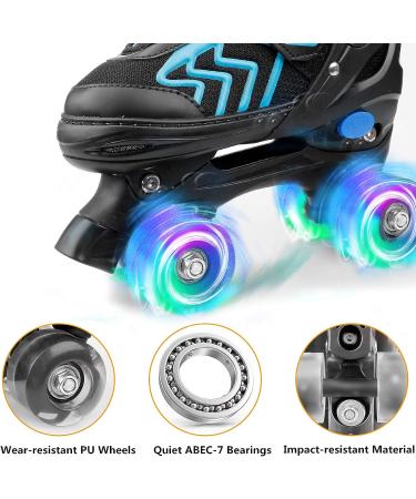 Adjustable Toddler Kids Roller Skates with Light Up Wheels - Indoor/Outdoor Sports for Boys & Girls - Small Size - Buy Online on GoSupps.com