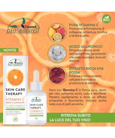  Vitamol Vitamol Bio Naturell Brightening Face Serum with Vitamin C Regenerating Antioxidant for All Skin Types 30ml - Buy Online on GoSupps.com
