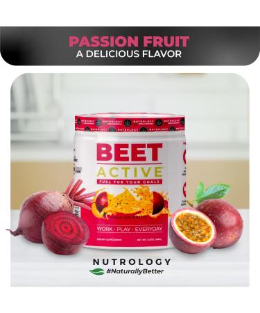 Nutrology Beet Active Natural Pre-Workout Powder Supports Energy Endurance & Nitric Oxide Flow with Beet Powder Yerba Mate & Electrolytes Vegan Pre Workout Passion Fruit Flavor 30 Servings - Buy Online on GoSupps.com