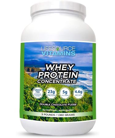 LifeSource Vitamins 3lb Grass Fed Whey Protein Concentrate - Chocolate w/Stevia - 3 lb Powder - Buy Online on GoSupps.com