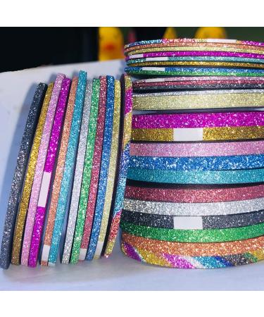 Matte Nail Art Striping Tape Set - 37 Rolls in Gold, Silver, and Black - 1mm, 2mm, 3mm Lines for Design - Nail Decals and Strips - Buy Online on GoSupps.com