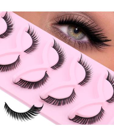 False Eyelashes Slender Charming Fluffy Foxy Eye Lashes Natural Eyelashes Cat Eye Lashes 10mm Small Lashes Easy to Apply Gorgeous Slender Faux Mink Lashes 5 Pairs 3D (5 Pairs-S35) 1 Count (Pack of 1)