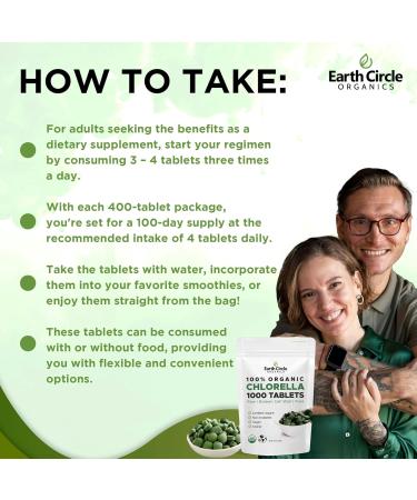 Organic Chlorella Tablets 1,000 Count | High Potency Superfood | Chlorophyll Pills from 100% Pure Green Algae | Broken Cell Wall for Max Absorption | Vegan, Kosher, Non-GMO | 4 Tabs per Day (1-Pack) - Buy Online on GoSupps.com