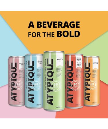 Atypique Non-Alcoholic Low Calories Cocktail Gin & Tonic 355 mL 12-Count Gin & Tonic 1 Count (Pack of 12) - Buy Online on GoSupps.com