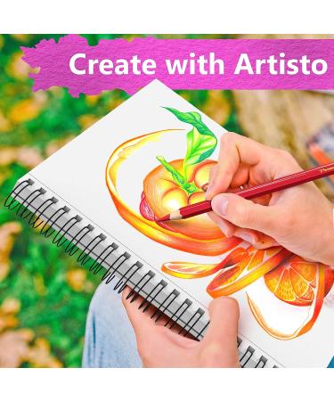 Artisto 9x12 Premium Sketch Book Set - Pack of 2, 200 Sheets - Acid-Free Drawing Paper, Spiral Bound - Ideal for Kids, Teens, and Adults - Buy Online on GoSupps.com