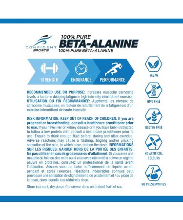 CONFIDENT SPORTS - Beta Alanine - 100% Pure Beta-Alanine - Push Harder Lift Heavier and Break Your Limit with Our Pre Workout - Maximum Strength + Absorption - 240 Count - 80 Servings 240 count (Pack of 1) - Buy Online on GoSupps.com