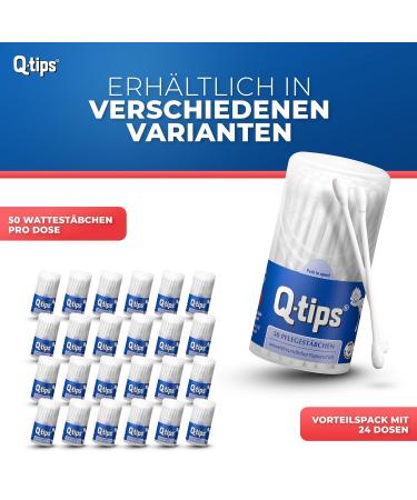 Eco-Friendly Q-Tips Travel Size - 24 Packs of 50 Cotton Buds with Paper Shaft - Plastic-Free Care Sticks for International Shipping - Buy Online on GoSupps.com