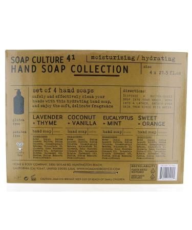 Soap Culture Hand Soap Collection - Gift Set of 4 x 21.5 oz Bottles | 21.5 Fl Oz (Pack of 4) - Buy Online on GoSupps.com