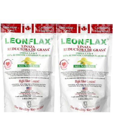 Leonflax 100% Authentic Canadian Flax Seed Powder, All Natural, High Fiber Content, Dietary Supplement to Improve Your Digestive Health, Omega 3, 6 & 9, 18 Oz, Bag (1) (2)