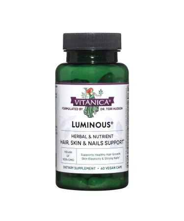 Vitanica Luminous Hair Skin and Nail Support Vegan 60 Capsules - Buy Online on GoSupps.com