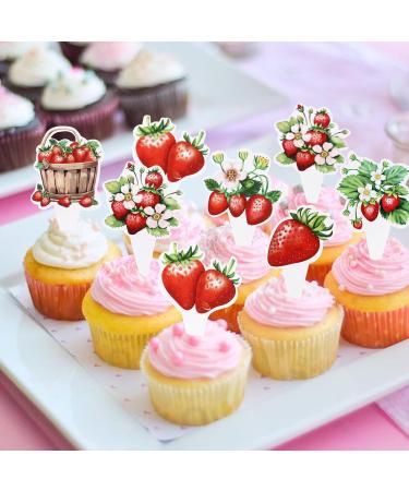 Keaziu 36 Pack Red Strawberry Cupcake Toppers Strawberry Theme Party Cupcake Picks for Birthday Wedding Party Baby Shower Summer Garden Party Decoration Supplies Strawberry 2024-2 - Buy Online on GoSupps.com