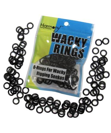 Wacky Rings (100 pk - O-Rings for Wacky Rigging Senko Worms/Soft Stickbaits  Bait Saver Orings for 4&5 Senko Style Worms - Save Your Worms from Tearing While Wacky Rigging Black