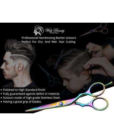 Wishbeauty Professional Hairdressing Scissors - 5.5 inch Hair Scissors for Women & Men - Barber Scissors for Hair Cutting - Sharp Scissor Blades - RightHand Hairdressers Scissors for Salon (Rainbow) - Buy Online on GoSupps.com