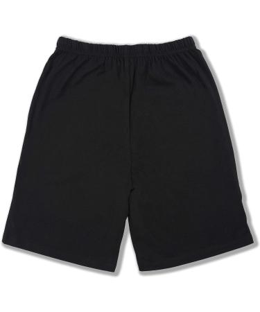 JIAHONG Boy's 100% Cotton Athletic Shorts 2-Pack Black X-Large | Comfy Drawstring with Pockets for Kids - Buy Online on GoSupps.com