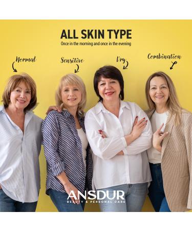 ANSDUR Super Vitamin C Serum for Women 70+: Anti-Aging Hydrating Face Serum with Niacinamide Bakuchiol & Hyaluronic Acid - Korean Skincare 1 fl oz - Buy Online on GoSupps.com