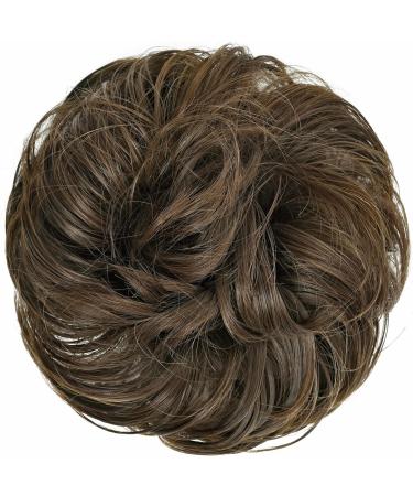 Yamel Dark Coyote Brown Messy Bun Hair Extension for Women - Curly Updo Scrunchie - Buy Online on GoSupps.com