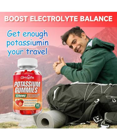 2 Pack Potassium Gummies for Adults Potassium Chloride Gummies 1200mg Support Leg Cramps & Electrolyte Balance Strawberry Flavor 120 Count 120 Count (Pack of 1) - Buy Online on GoSupps.com