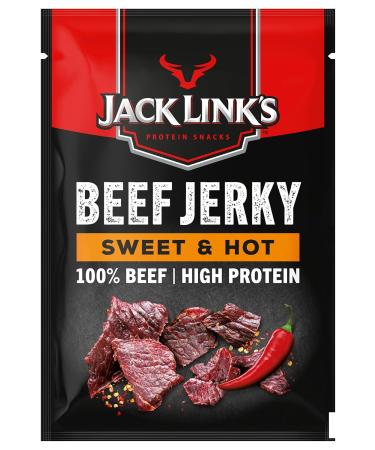 Jack Link's Sweet & Hot Beef Jerky - 12 Pack (12 x 60g) | High-Protein Snack | Juicy & Spicy | Ideal for On-the-Go Office & Sports - Buy Online on GoSupps.com
