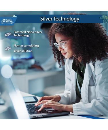Buried Treasure Purified Silver Liquid 30 PPM - 16 oz 96 Servings Nano Silver Supplement for Immune Support - Non-Accumulative International Shipping Available - Buy Online on GoSupps.com