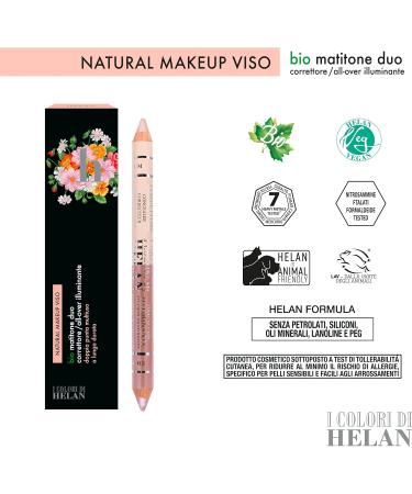 Helan I Colori di Helan - Organic 2in1 Rose Gold Pencil Blemish Corrector + Natural Face Highlighter Nourishing Soft Double-Edged Pencil with Vitamin E Long-Lasting Makeup - Buy Online on GoSupps.com