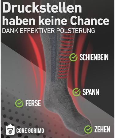 Buy Core Gorimo Ski Socks - Merino Wool Super Soft Warm & Supportive for Men & Women 43-46 - 2 Pairs - Gray - Buy Online on GoSupps.com