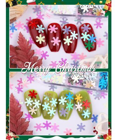 Ebanku 12 Grid Christmas Snowflake Nail Glitter | Sparkly Decoration for Holiday Parties - Buy Online on GoSupps.com