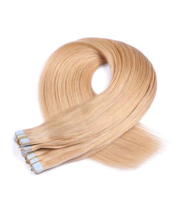 Tape In Hair Extensions #18 Natural As Blond 60cm - 20 Pieces 100% Remy Real Hair with Adhesive Tape - Tresse by Novon Hair Extensions - Buy Online on GoSupps.com