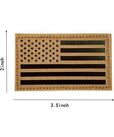 2x3.5 Infrared IR USA American Flag Patch Set - Tactical Vest Hook-Fastener Backing - Coyote Brown Tan - Buy Online on GoSupps.com