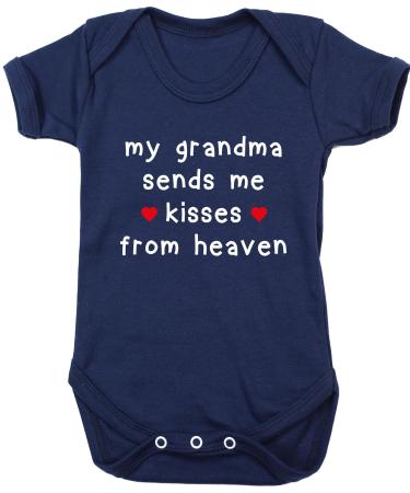 Hippowarehouse My Grandma sends me kisses from heaven baby vest bodysuit (short sleeve) boys girls