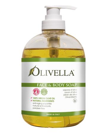 Olivella Face and Body Soap Made from Italian Virgin Olive Oil  Net 16.9 Fl. Oz.