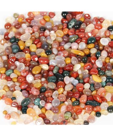 Orientrea 1.1lb Natural Mixed Color Agate Tumbled Chips | Healing Crystals Multicolor Agate for Positive Energy - Buy Online on GoSupps.com