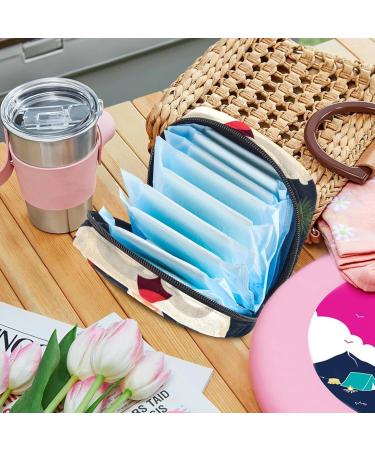 Muoooum Merry Christmas Sanitary Napkin Storage Bag | Portable Menstrual Pad & Cup Pocket for Teens & Women | 4.7x6.6 inches - Buy Online on GoSupps.com