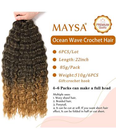 Maysa Ocean Wave Crochet Hair 22 Soft Curly Deep Wave Braiding Extensions (6 Packs) #1BT27 - 22 Inch - Buy Online on GoSupps.com