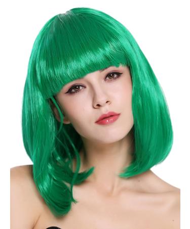 Buy WIG ME UP 0073-3-PC18 Green Long Bob Wig with Bangs - Ladies Carnival Wig - Shoulder Length Straight Hair - Buy Online on GoSupps.com