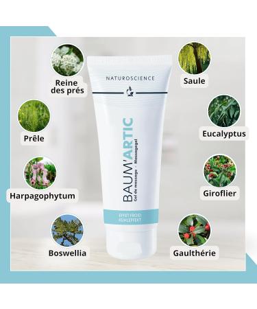Gel de Massage Effet Froid BAUM'ARTIC - A Base de Plantes et d Huiles Essentielles - Fabrication Fran aise - Tube 100 ml - Buy Online on GoSupps.com