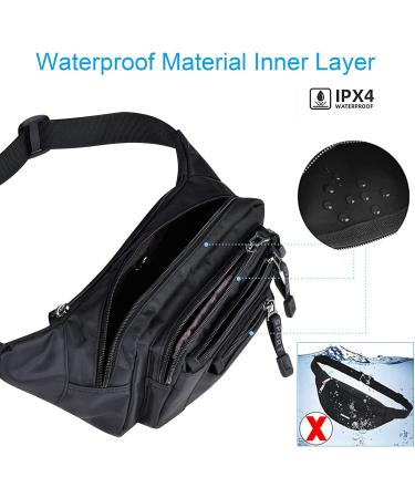 Airzyx Waterproof Belt Pocket - Multifunctional Hip Bag for Travel & Hiking | Unisex Black Outdoor Waist Pack - Buy Online on GoSupps.com