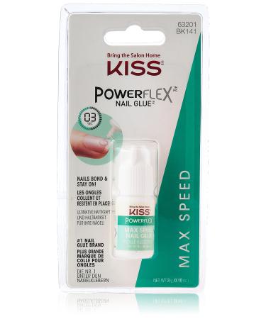 KISS Powerflex Max Speed Fake Nail Glue Flex Formula for Ultra Hold of False Nails Instantly Repairs Breaks and Tears