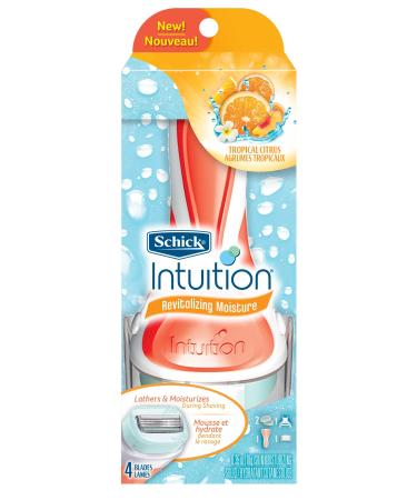 Schick Intuition Revitalizing Moisture Razor for Women with 2 Moisturizing Razor Blade Refills and Tropical Citrus Extracts