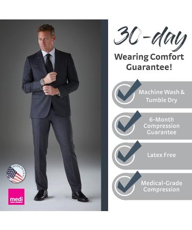 Mediven for Men Classic Compression Stockings 20-30 mmHg - Calf High Closed Toe Leg Support Socks for Improved Circulation - IV Black - Buy Online on GoSupps.com