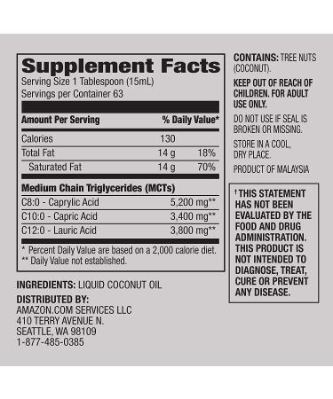 Revly 100% Coconut MCT Oil 32oz - Premium Quality, Pure and Natural - Amazon Brand - Buy Online on GoSupps.com